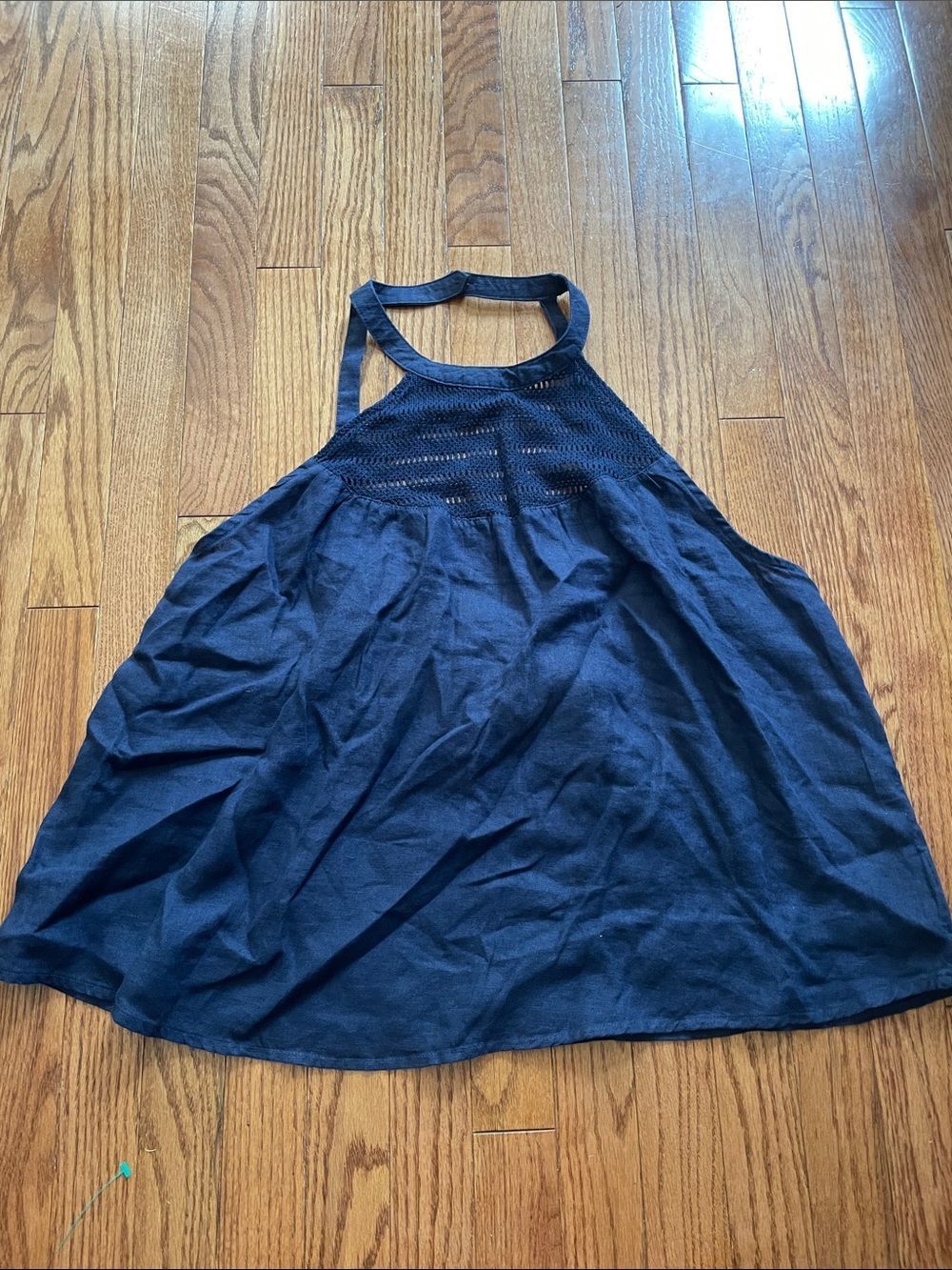 Rachel Zoe Navy Blue Linen Halter Tank Women’s Sz XL NWT